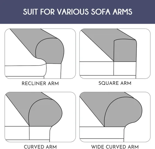 Miniatura 6 de SUPVOX Funda elástica universal para reposabrazos de sofá, 2 piezas, protector de reposabrazos elástico de vellón suave para sofá y sillón, toallas