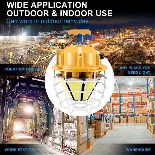 Miniatura 7 de Luz de trabajo temporal LED 250W 37500LM 5000K Luz diurna blanca alta Bahía LED luz de construcción con gancho portátil enlazable duradero LED