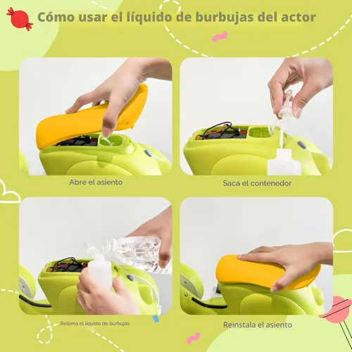 Miniatura 6 de JoyRydz Bicicleta de Equilibrio Eléctrica de 6V para Bebés con Máquina de Burbujas, Bicicleta de Equilibrio para Niños de 4 en 1 con Control Remoto