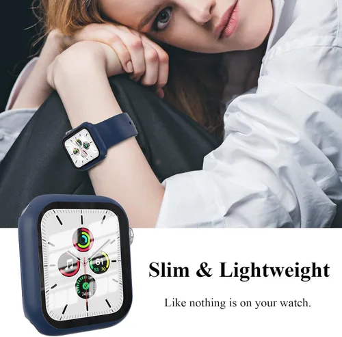 Miniatura 4 de Juego de 3 fundas compatibles con Apple Watch SE 3 Series 6/5/4 de 44 mm con protector de pantalla de vidrio templado, cubierta protectora
