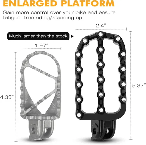 Miniatura 4 de NICECNC Estriberas planas horizontales negras de ángulo ancho estilo rally compatibles con KTM 390 Adventure 2020 2021 2022 2023, aluminio 6061