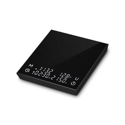 Báscula de café con sincronización automática, báscula de espresso recargable, relaciones y pantalla de caudal, escala precisa de 4.4 lbs/0.00 oz