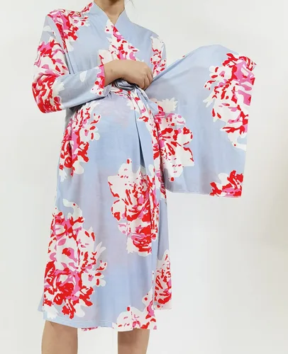 Miniatura 4 de SUFEINI Conjunto de bata de maternidad y manta de bebé a juego, bata de mamá con manta de recepción para niñas y niños