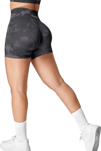 YEOREO Pantalones cortos de entrenamiento Scrunch con levantamiento de glúteos, pantalones cortos de Jada con teñido anudado, sin costuras, para