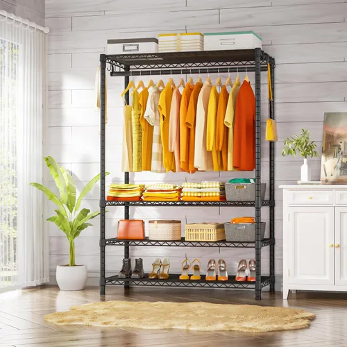 Miniatura 2 de Ulif H4 Plus - Armarios portátiles, perchero de ropa de 4 niveles para dormitorio y guardarropa, sistema de almacenamiento y organizador de ropa