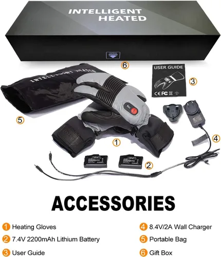 Miniatura 7 de SAVIOR HEAT Guantes de esquí con calefacción, batería recargable eléctrica, para hombres, mujeres, niños, invierno, snowboard, motocicleta