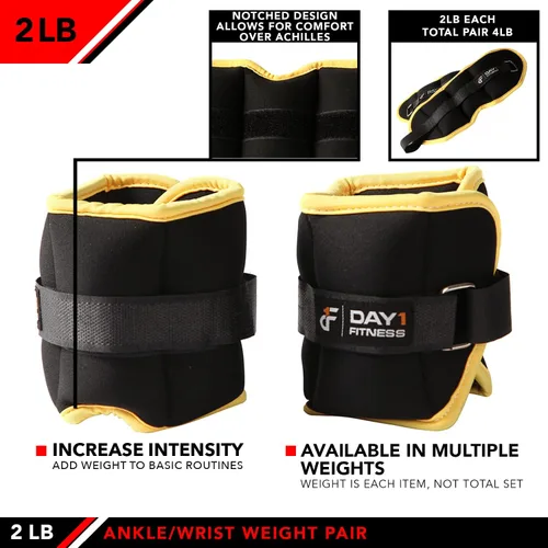 Miniatura 4 de JFIT Pesas de tobillo ajustables - Par de pesas de tobillo con 10 opciones de peso y paquete - de 0.5 a 10 libras cada una, juego de 2, correas