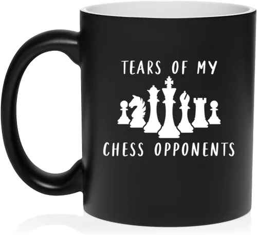 Miniatura 20 de Daylor Taza de café de cerámica con diseño de los oponentes de las lágrimas de mi ajedrez, regalo para ella, él, amigo, compañero de trabajo