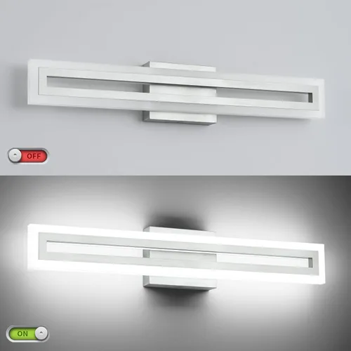 Miniatura 8 de SOLFART Luces de tocador de baño sobre espejo 14W 60 cm Luz de baño moderna negra 6000K ND
