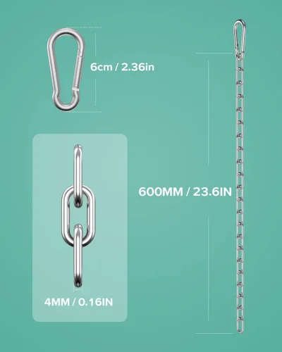 Miniatura 3 de Cadena de fitness, cadenas de levantamiento de pesas, cadena de extensión de máquina de cable, cadena de extensión de cable LAT de acero inoxidable