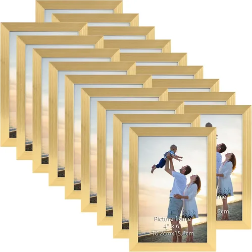 Miniatura 13 de Hoikwo 18 paquetes de marcos de fotos de plástico negro de 3.5x5 multifuncionales con cubierta de plástico para fotos familiares, obras de arte
