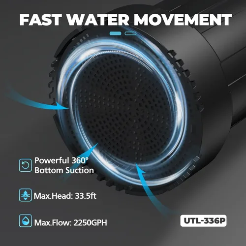 Miniatura 3 de Bomba de agua automática, bomba de sumidero de 2250 GPH, sumergible para sótano, portátil, eléctrica, extracción de bomba de agua para drenaje