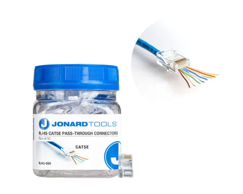 Miniatura 10 de Jonard Tools Conectores de paso RJ45-525 CAT5e RJ45 para cables de red (paquete de 25)