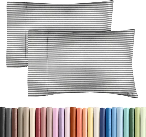 Juego de 2 fundas de almohada tamaño King, fundas de almohada ultrasuaves de calidad de hotel, cómodas, acogedoras y sin arrugas, resistentes al 45