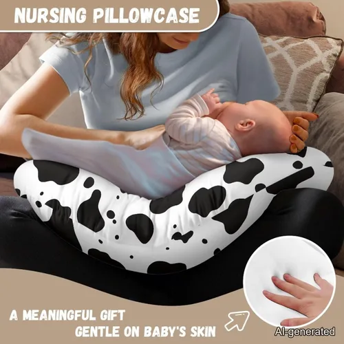 Miniatura 6 de Funda de lactancia suave y adorable para almohadas de lactancia materna con transpirable, se adapta al recién nacido, funda de almohada