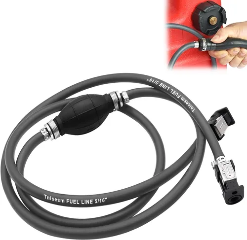 Miniatura 7 de Tnisesm Conjunto de línea de combustible de 5/16" 6 pies, con conector de goma marina para motor fuera de borda de barco, RVs, conjunto de Negro