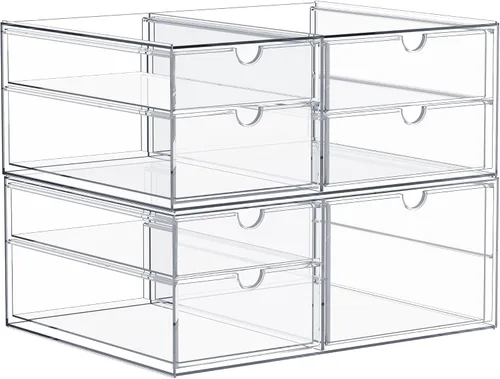 Miniatura 7 de Sorbus Organizador de maquillaje con 10 cajones, organizador de cajones de acrílico para maquillaje, organización y almacenamiento de oficina