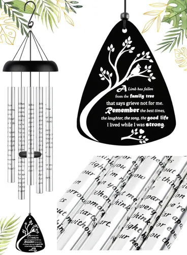 Fabuday Regalos Conmemorativos Campanas de Viento - Regalo de Condolencia por la Pérdida de Papá o Mamá, Campanas de Viento en Memoria de un Ser