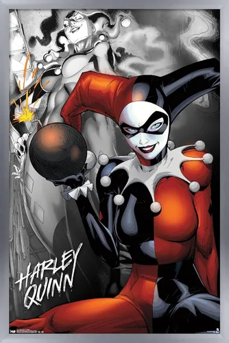 Miniatura 11 de Trends International DC Comics - Póster de pared de Harley Quinn, la bomba, 14.725 x 22.375 pulgadas, versión enmarcada de madera de granero