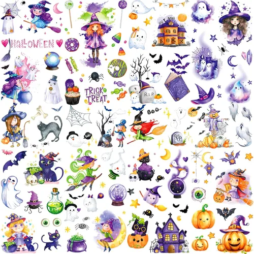 Miniatura 9 de XIYOKA 80 piezas de tatuajes temporales de telaraña de Halloween, kit de maquillaje de Halloween para mujeres adultas, tatuajes faciales realistas
