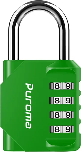 Miniatura 10 de Puroma Paquete de 2 Candado de Combinación para Casillero de 4 Dígitos al Aire Libre Impermeable para Escuela, Gimnasio, Deportes, Cerca, Caja