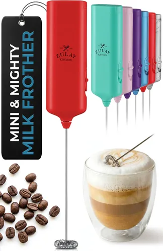 Miniatura 45 de Mini y Poderoso Espumador de Leche de Mano – Potente Espumador de Café de Mano, Mezclador de Bebidas Operado con Pilas – Tamaño de Bolsillo Compacto