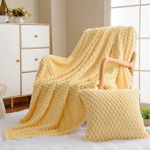 Miniatura 96 de Vessia - Manta de forro polar de franela (50x70 pulgadas), manta 3D de jacquard negra, esponjosa y cálida para sofá, sillón, cama, silla, 300GSM