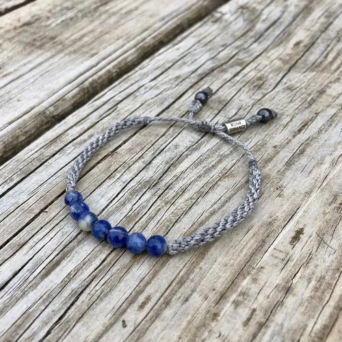 Miniatura 6 de Rumi Sumaq Pulseras de cuerda de piedras preciosas labradorita, sodalita, lapislázuli, cuarzo, ópalo peruano y más Brazalete tejido ajustable