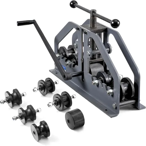 Happybuy Dobladora de rodillos de tubo – Máx. 1-1/2", manual, 6 troqueles, flexión de 360° para cobre, tubos de aluminio, ideal para HVAC,