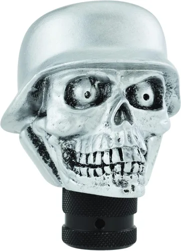 Miniatura 6 de Pomo de palanca de cambios de vehículo de resina con diseño de calavera para la mayoría de vehículos manuales (negro)