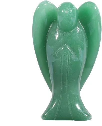 Miniatura 7 de Amogeeli Figura de piedra de bolsillo de ángel guardián tallado de jade amarillo de 3 pulgadas para decoración del hogar Jade amarillo/amarillo