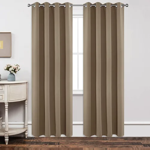 Miniatura 50 de Joydeco - Juego de 2 paneles de cortinas opacas de 63 pulgadas, 2 cortinas largas con aislamiento térmico burg, cortinas de oscurecimiento