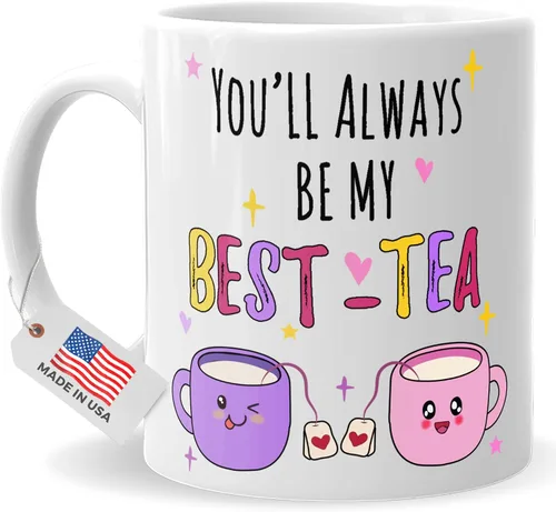 Miniatura 16 de Taza personalizada de mejores amigas - Taza de té o café personalizada - Regalo para mejores amigas - Personalizable con nombre y cita - Taza
