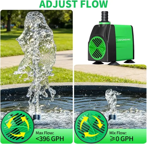 Miniatura 5 de Bomba de agua sumergible para acuarios 396 GPH 20 W [2026 actualizada] Bomba de fuente hidropónica para estanque de peces de 1500 L/H Bomba de agua