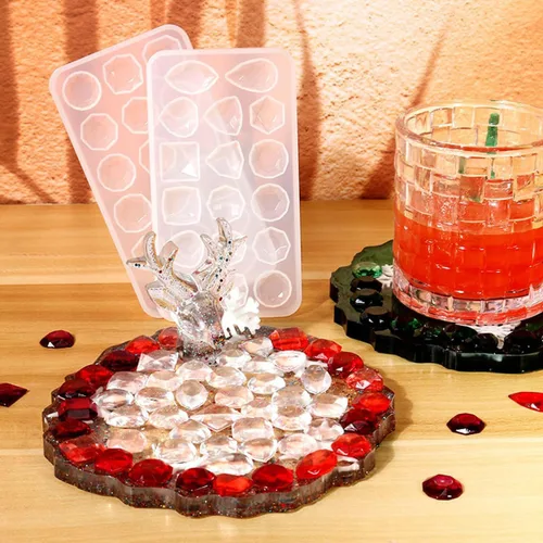 Miniatura 6 de KuuGuu 4 moldes de silicona para piedras preciosas, moldes de resina transparente, moldes de fundición de joyería para hacer manualidades, aretes