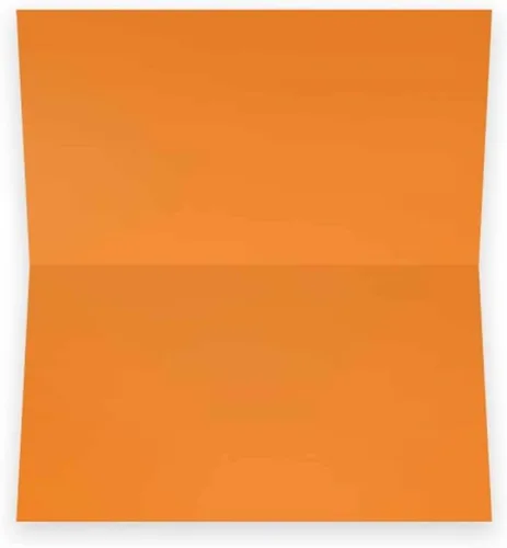 Miniatura 4 de Tarjetas de lugar naranjas, plana o tienda de campaña, paquete de 10 o 50 unidades, parte delantera blanca en blanco con borde, tabla de colocación