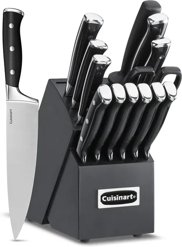 Miniatura 6 de Cuisinart - Juego de 15 cuchillos con bloque, acero inoxidable de alto carbono, remache triple forjado, natural C77CTR-15P