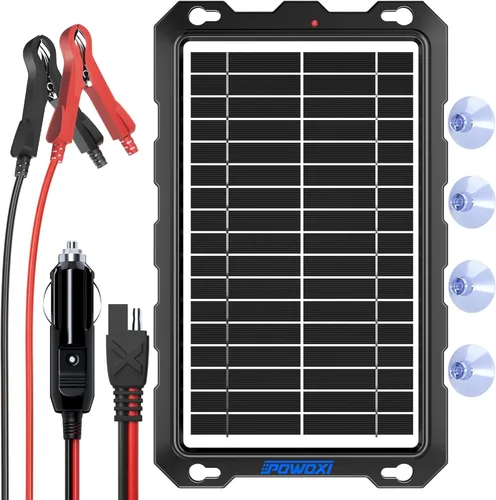 Miniatura 11 de POWOXI - Cargador de batería solar mejorado de 20 W y mantenedor, controlador de carga PWM de 3 etapas inteligente externo, kit de carga por goteo