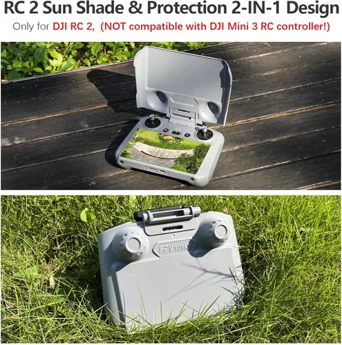 Miniatura 2 de FPVtosky 3-EN-1 Mini 5/4 Pro RC 2 Capucha protectora Sun Hood + 2 Protectores de pantalla + Paquete de cordón, Accesorios para control remoto DJI