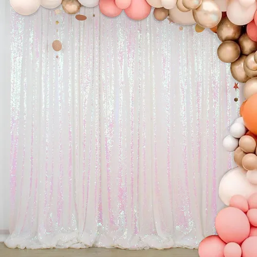 Miniatura 11 de ShinyBeauty Telón de fondo de lentejuelas 6FTx6FT azul real boda fondo de tela brillante para baby shower, evento de fiesta - cabina de fotos pared