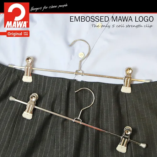 Miniatura 2 de MAWA by Reston Lloyd - Percha de ropa para pantalones y faldas con dos clips antideslizantes estilo K/30D, juego de 12, plata, 12 unidades, 18740M
