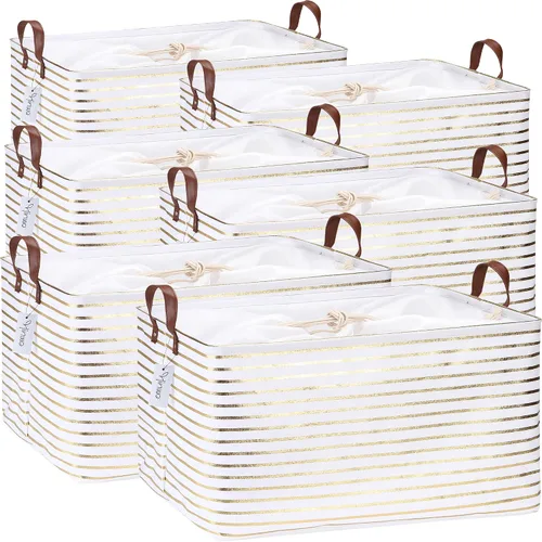Miniatura 17 de Hinwo 31L Bolsas de almacenamiento grandes, organizadores de armario y almacenamiento, cestas de estante, cestas de almacenamiento plegables