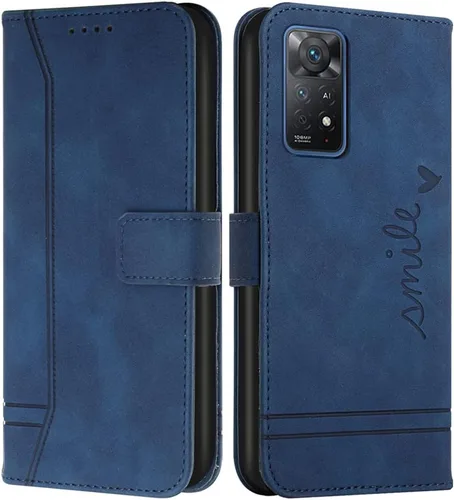 Miniatura 10 de Funda tipo cartera para Redmi Note 11 Pro, Redmi Note 11 Pro con tarjetero de cuero con función atril de protección completa magnética compatible