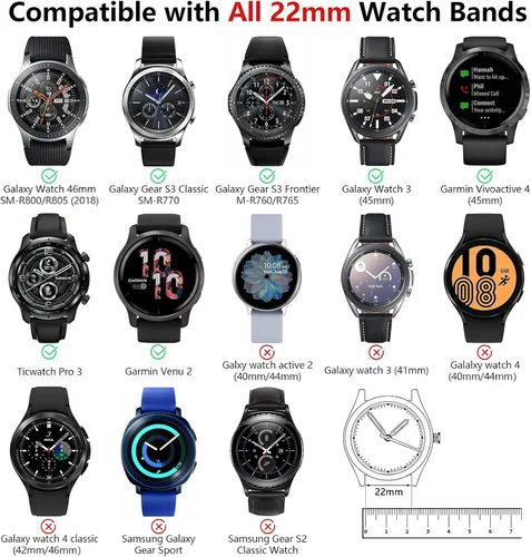 Miniatura 5 de Paquete de 3 correas deportivas compatibles con Samsung Galaxy Watch de 1.811 pulgadas/Gear S3 Frontier para hombres y mujeres, correa de reloj