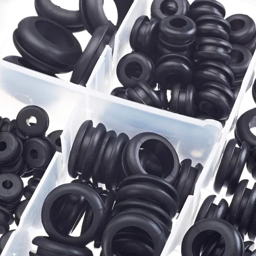 Miniatura 6 de Juego de 200 tapones de goma huecos para cortafuegos, kit de ojales de goma de 1/4 pulgadas, 5/16 pulgadas, 3/8 pulgadas, 7/16 pulgadas, 1/2