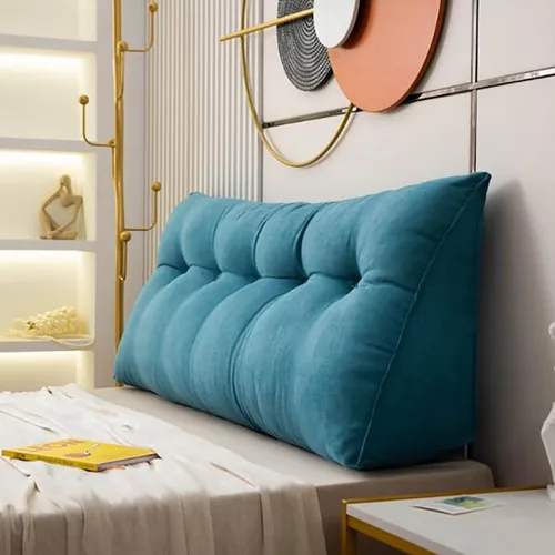 Miniatura 2 de Almohada grande para cabecero triangular, color verde azulado, con cuña, reposo en cama, almohada de lectura, respaldo de posicionamiento, cojín