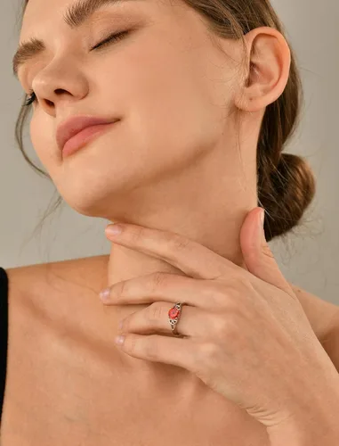 Miniatura 3 de YL Anillos de nudo celta para mujer de plata de ley 925 con piedra de nacimiento de corte redondo