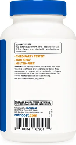 Miniatura 4 de Nutricost TMG (trimetilglicina) 750 mg, 120 cápsulas