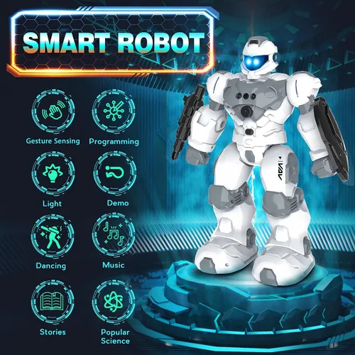 Miniatura 4 de VAV Juguetes para niños de 6 a 10 años, robot recargable de control remoto, robot RC programable inteligente con detección de gestos de 2.4 GHz