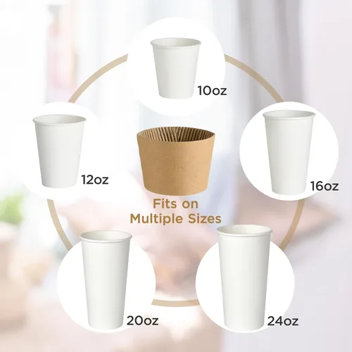 Miniatura 4 de Paquete de 200 fundas de café, fundas desechables para bebidas frías y calientes, funda fuerte para tazas de café de 10 a 24 onzas